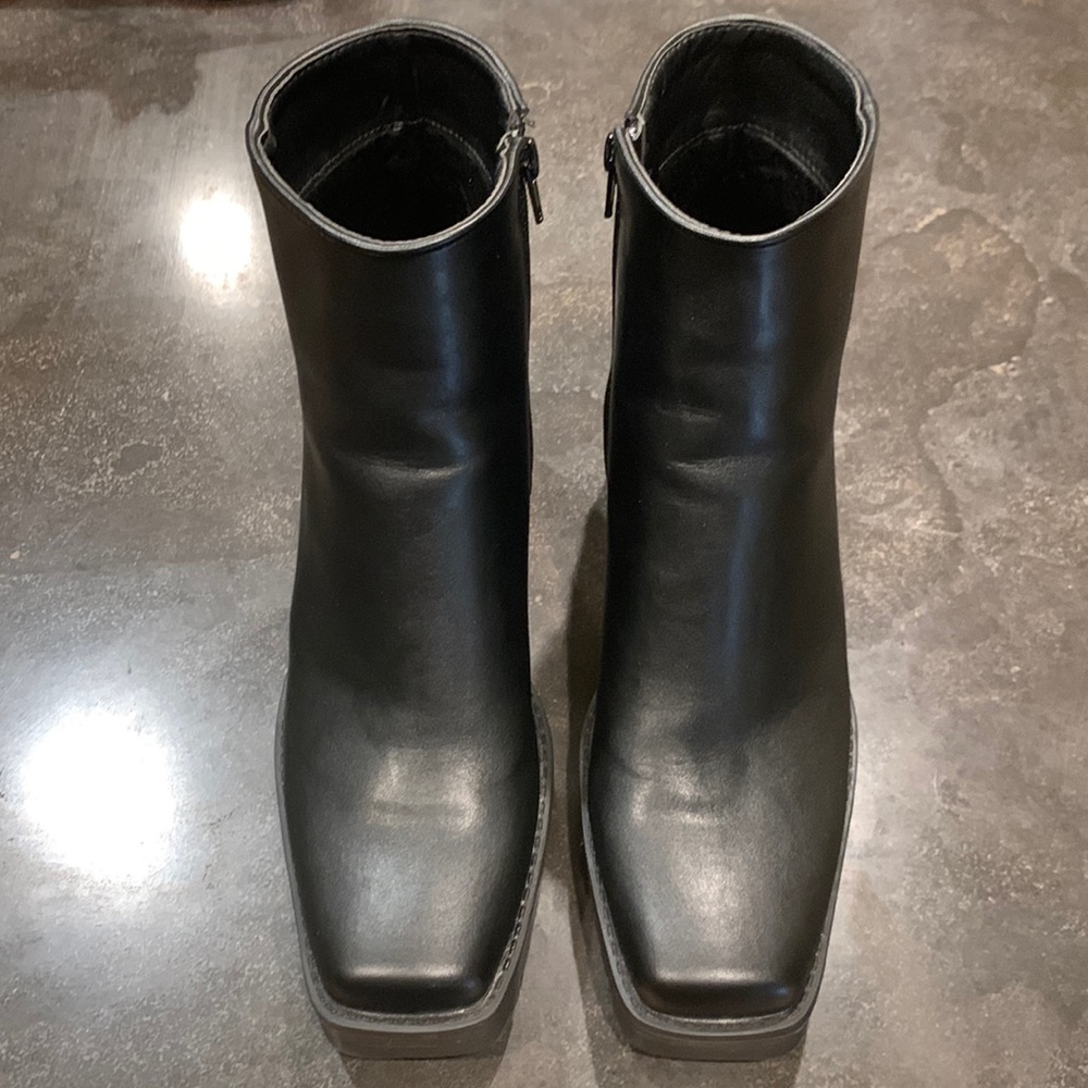 Women’s Square Toe Stacked Ankle Boots